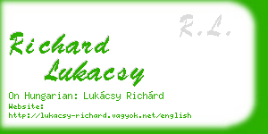 richard lukacsy business card